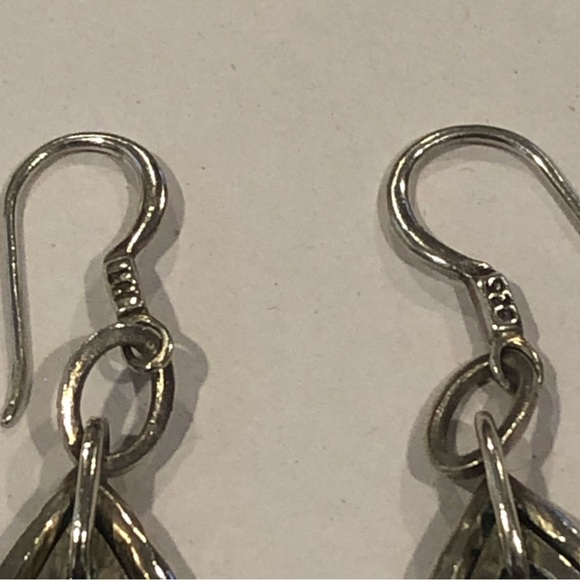 LOIS HILL Sterling Silver Double Elongated Oval Drop Dangle Cut Out Earrings - Picture 4 of 7